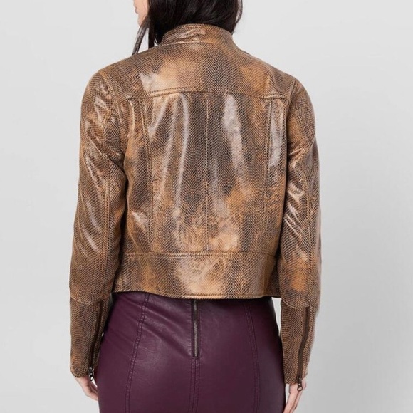 Free People Fenix Vegan Snakeskin Jacket - Picture 2 of 10